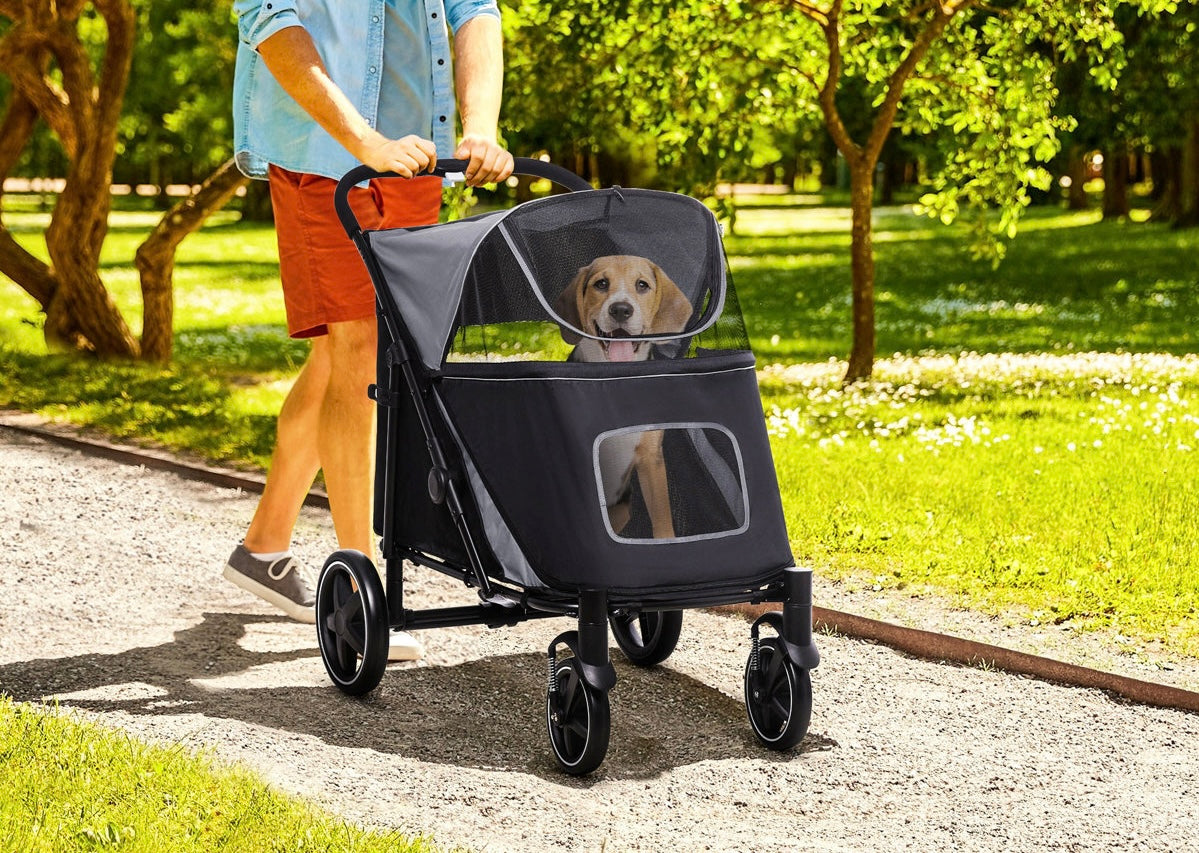 Heavy-Duty Foldable Dog Stroller for Large Dogs up to 160 lbs