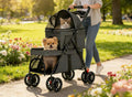 2-Seater Foldable Pet Stroller with Lockable Wheels