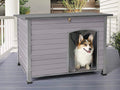 Gray Wooden Insulated Dog House